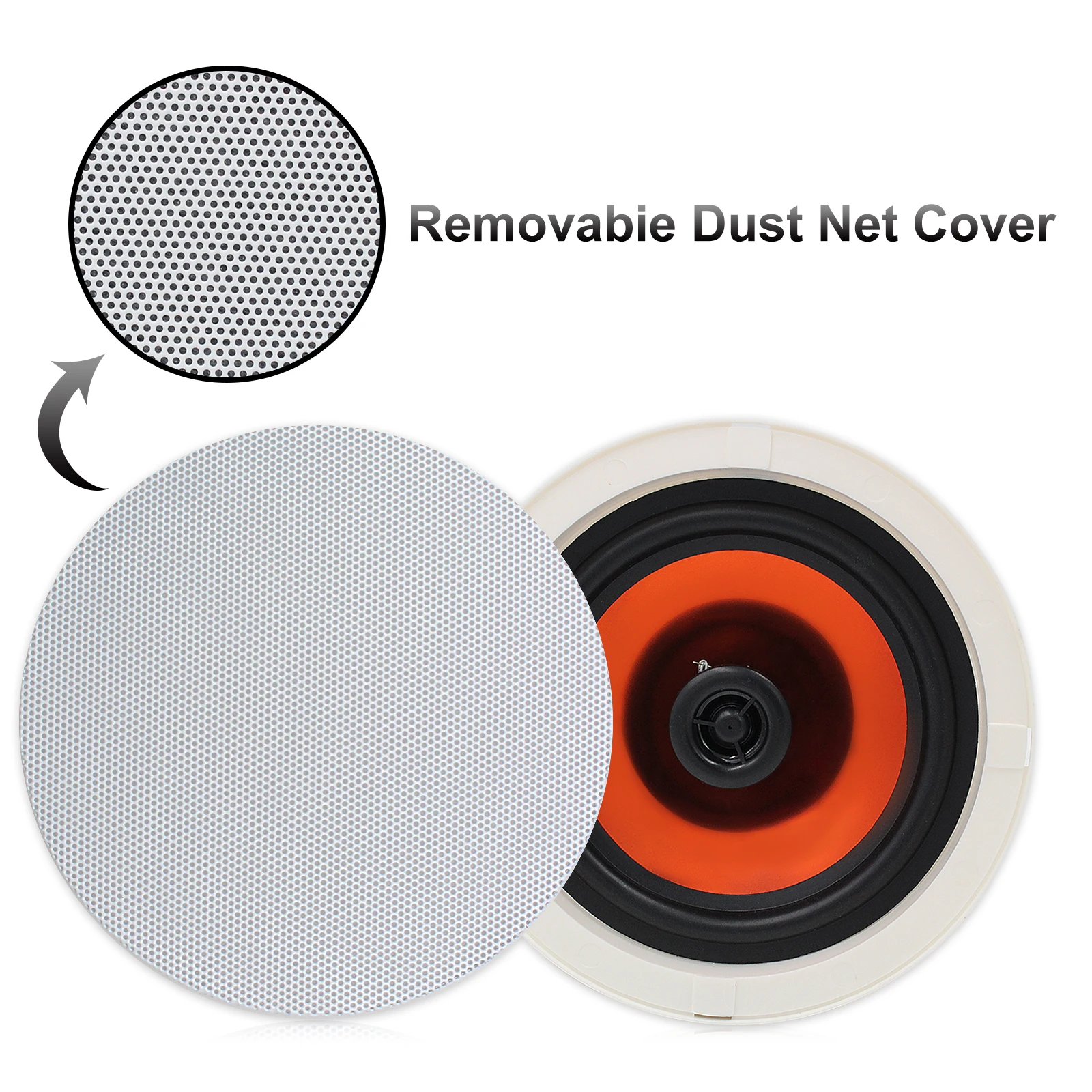 Herdio-Altavoces de montaje empotrado en el techo, sistema de altavoces pasivo de 2 vías, 6,5 vatios, perfecto para interiores y exteriores húmedos, un par, 300" - imagen 3