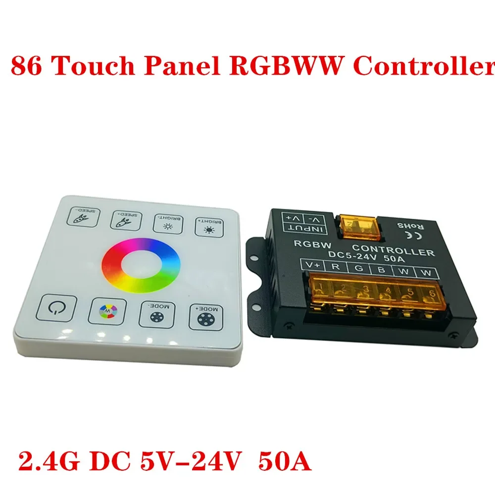 5V 12V 24V 2,4G interruptor RF Control de atenuación 86 Panel táctil remoto para controlador de un solo Color/CCT/RGB/RGBW/RGBWC(RGB + CCT) tira de LED - imagen 3