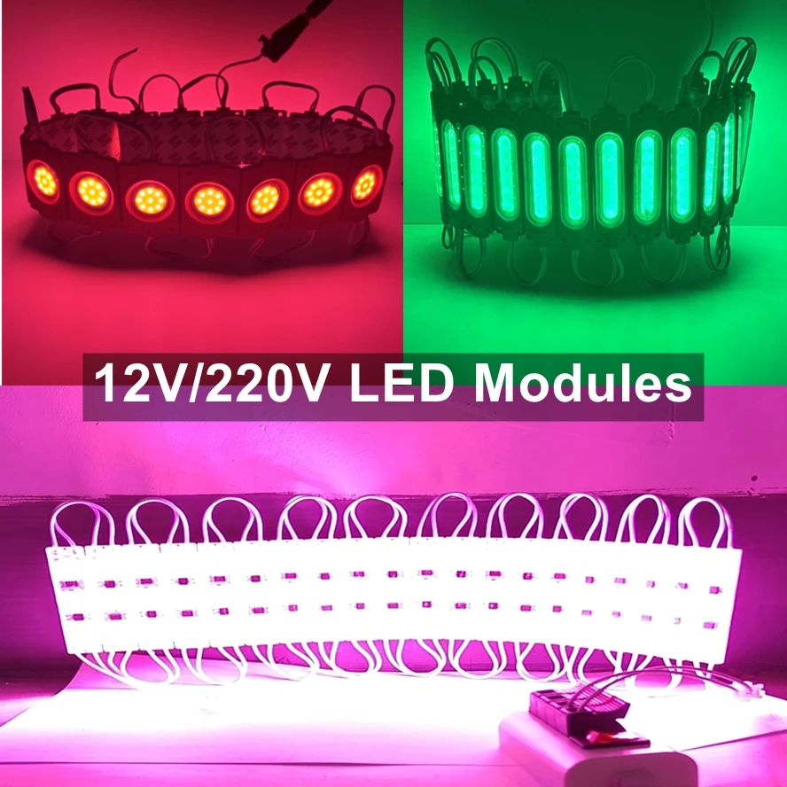 20 unids/lote módulos Led tira de luz dura 12V 220V COB luz de fondo tienda Banner impermeable IP65 habitación camión sedán decoraciones - imagen 2