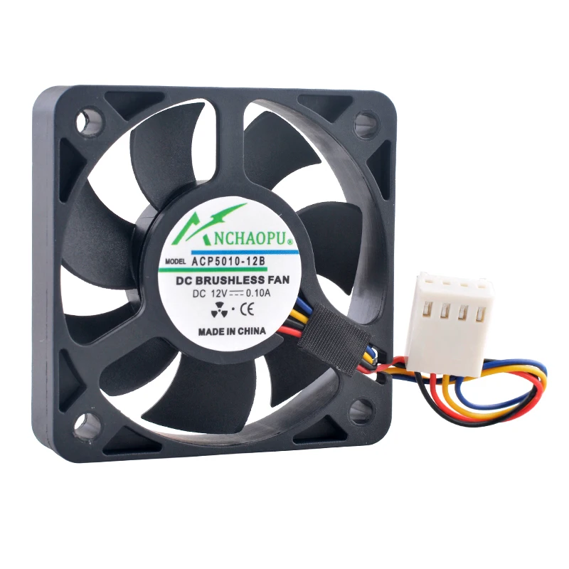 ACP5010-12B ventilador PWM de doble rodamiento de bolas 50x50x10mm DC12V 0.1A 8000RPM para refrigeración de CPU MB de chasis integrado Industrial