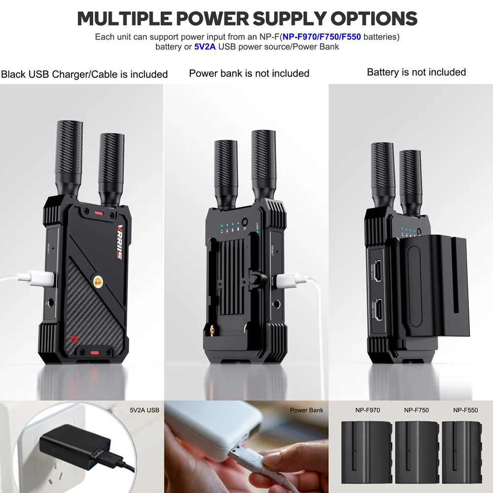 Kit extensor inalámbrico HDMI de 400m, transmisor y receptor de vídeo, compatible con batería NP F970 F750, cámara de boda para Iglesia, transmisión en vivo - imagen 5