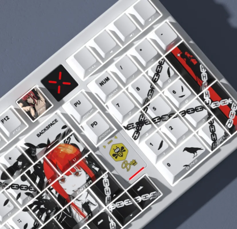 MiFuny-Juego de teclas de Anime, accesorios para juegos de Teclado mecánico con grabado lateral, PBT, perfil de cereza - imagen 5