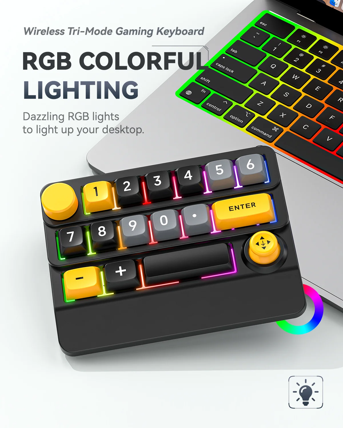 Teclado mecánico inalámbrico retroiluminado JOMAA RGB con Joystick teclado para juegos Bluetooth intercambiable en caliente teclado con cable - imagen 5