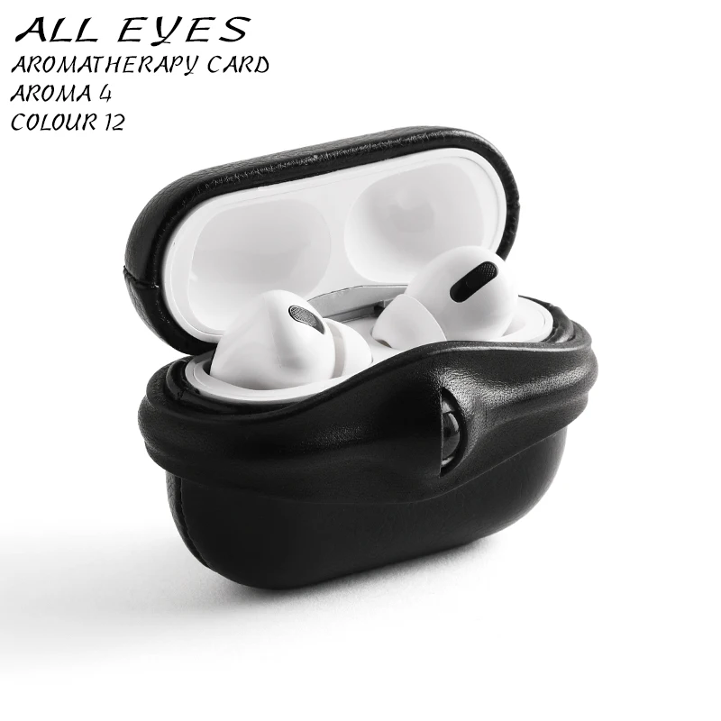 Funda para auriculares Airpods2/3/4/pro2 Alleyes, carcasa protectora de piel de vaca, funda decorativa personalizada hecha a mano para regalo de Airpods - imagen 2