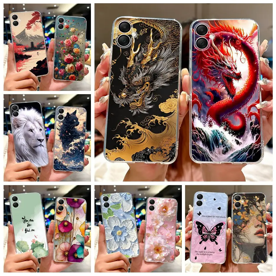For Samsung Galaxy A06 Case SM-A065F Cool Dragon Painted Cover For Galaxy A05 Phone Case For Samsung A04 A04e A05 A06 Soft Shell