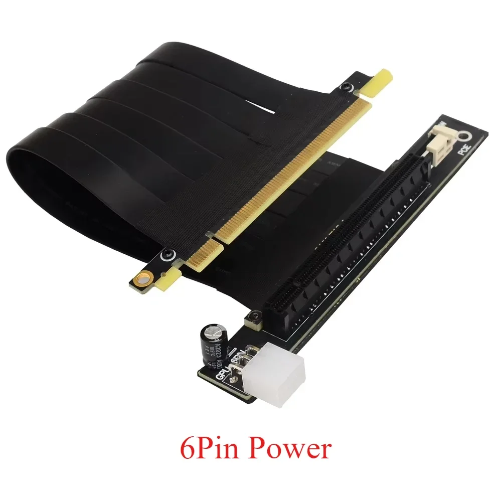 Ángulo recto 3,0 PCI-E 3,0 16X GEN3 Cable extensor de tarjeta gráfica Universal 16X tarjeta de vídeo chasis ATX Vertical servidor RTX3060 X99 - imagen 3