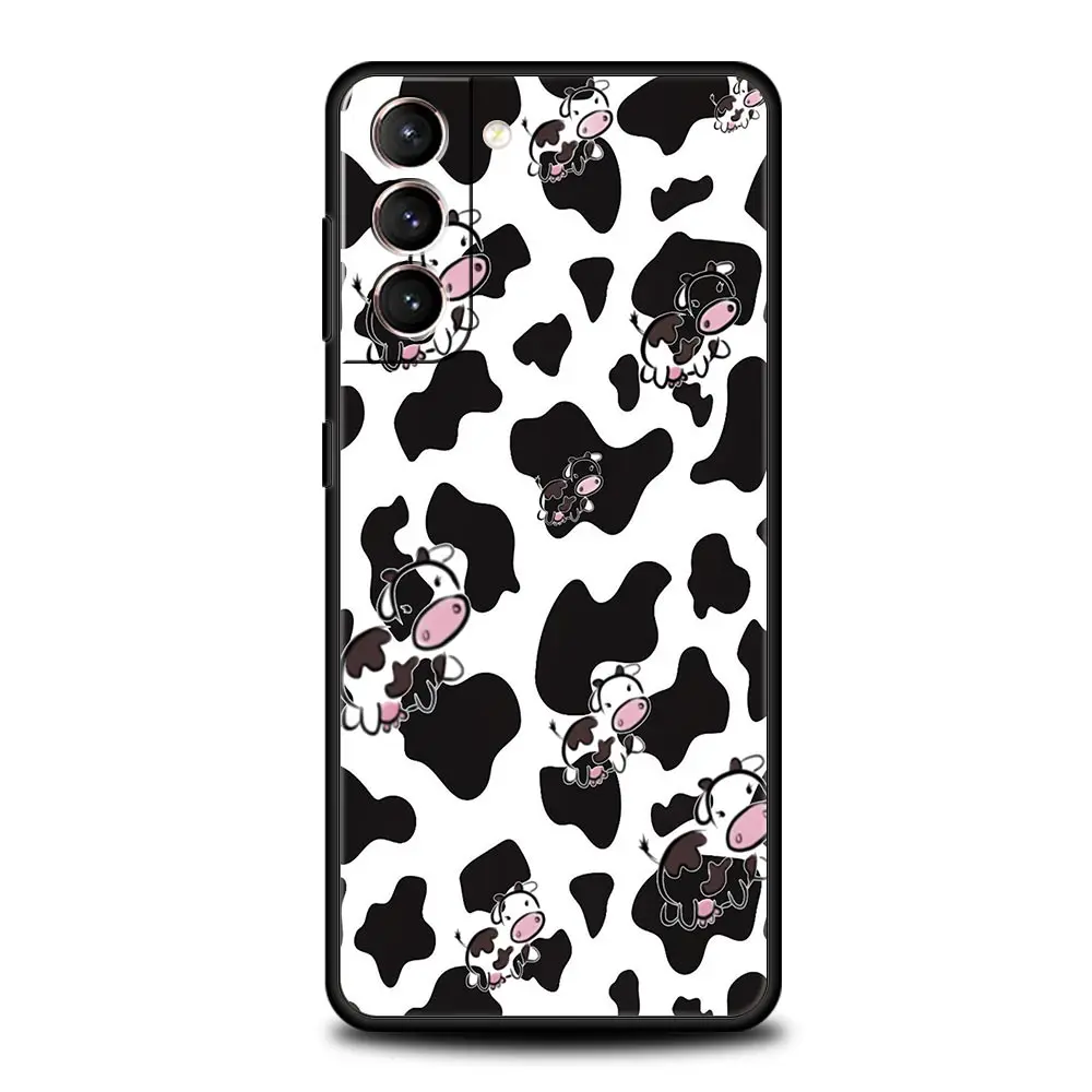 Funda de teléfono con patrón de vaca blanca y negra para Samsung Galaxy S24, S23, S22, S20 Ultra, S21 FE, 5G, S10, S9 Plus, S10E, funda de silicona suave - imagen 5