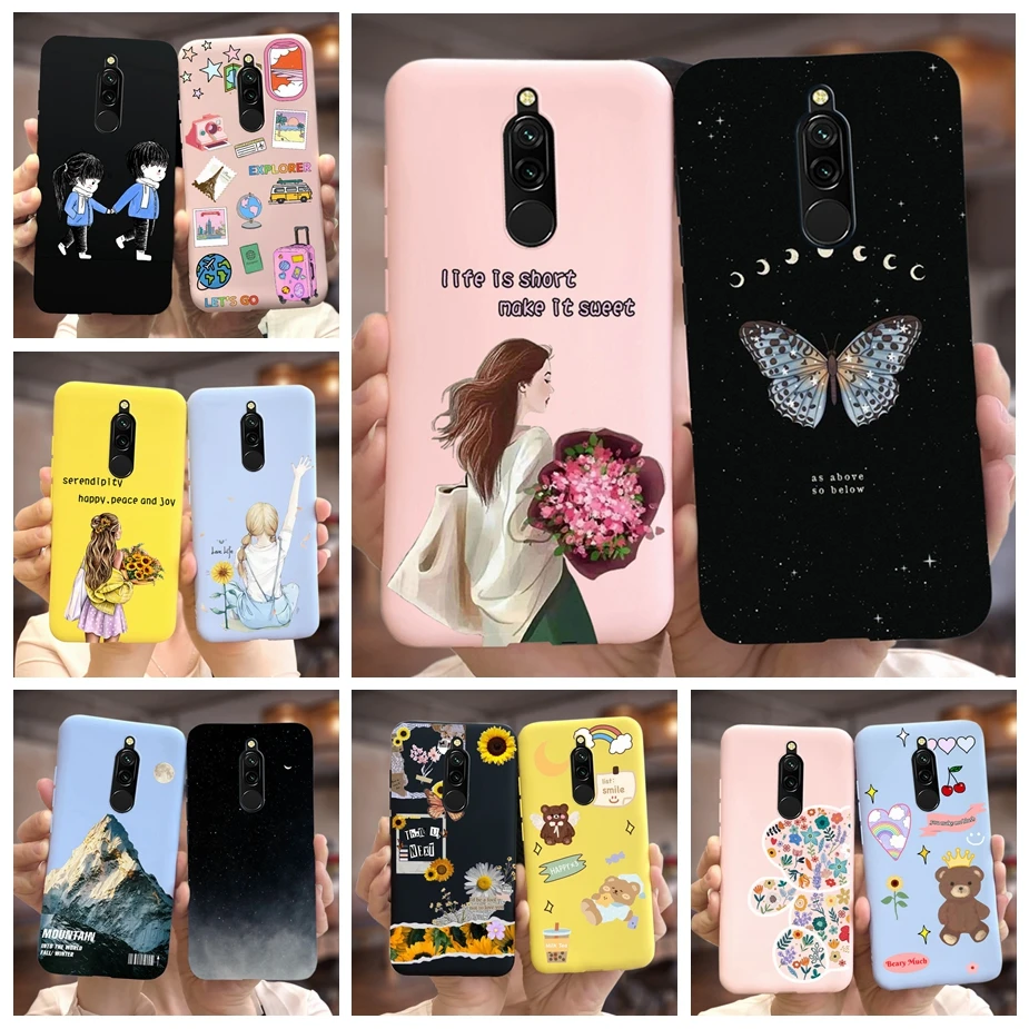 Funda de silicona blanda para Xiaomi Redmi 8 8A, carcasa elegante pintada con caramelo, parachoques