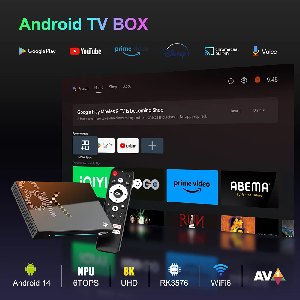 H96 MAX M9S AI VisionPQ TV Box Android14 Rockchip RK3576 Quad Cortex A72 + A53 compatible con supresolución 8K decodificación de vídeo Wifi6 - imagen 4