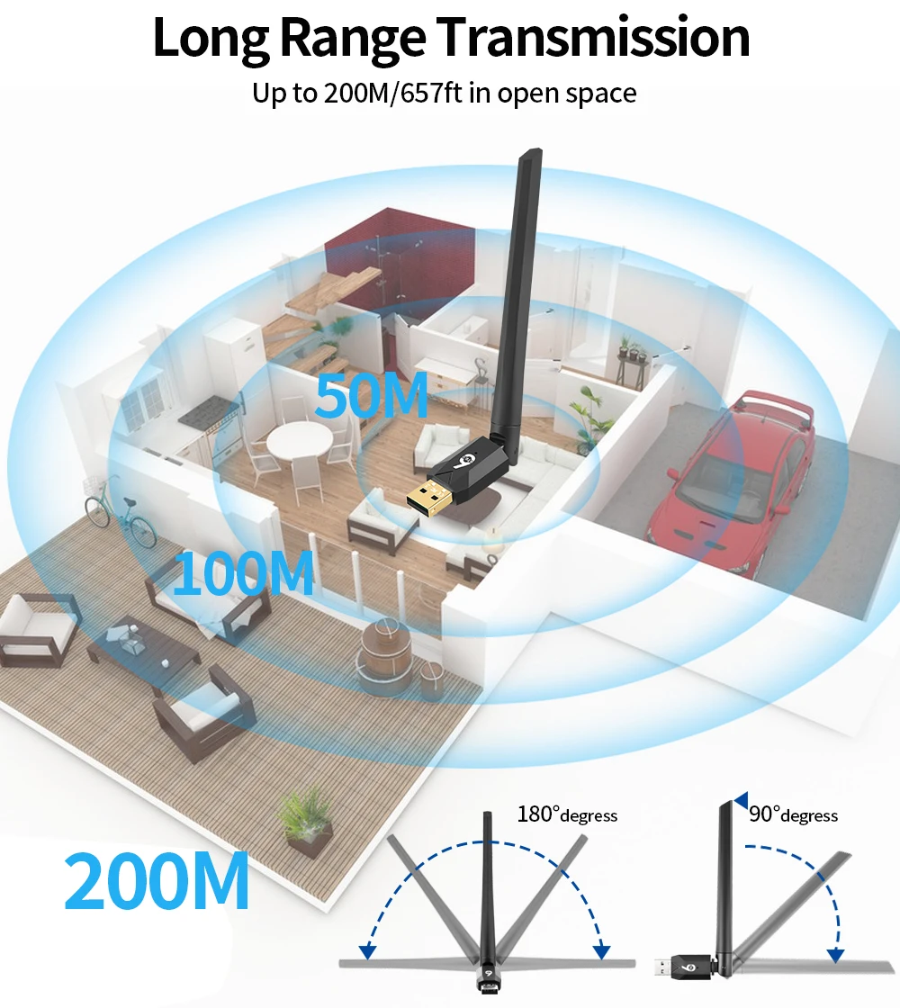 Adaptador 2 en 1 Bluetooth 6,0 transmisor de Audio inalámbrico receptor USB Dongle para auriculares altavoz Windows 8,1/10/11 controlador gratis - imagen 5