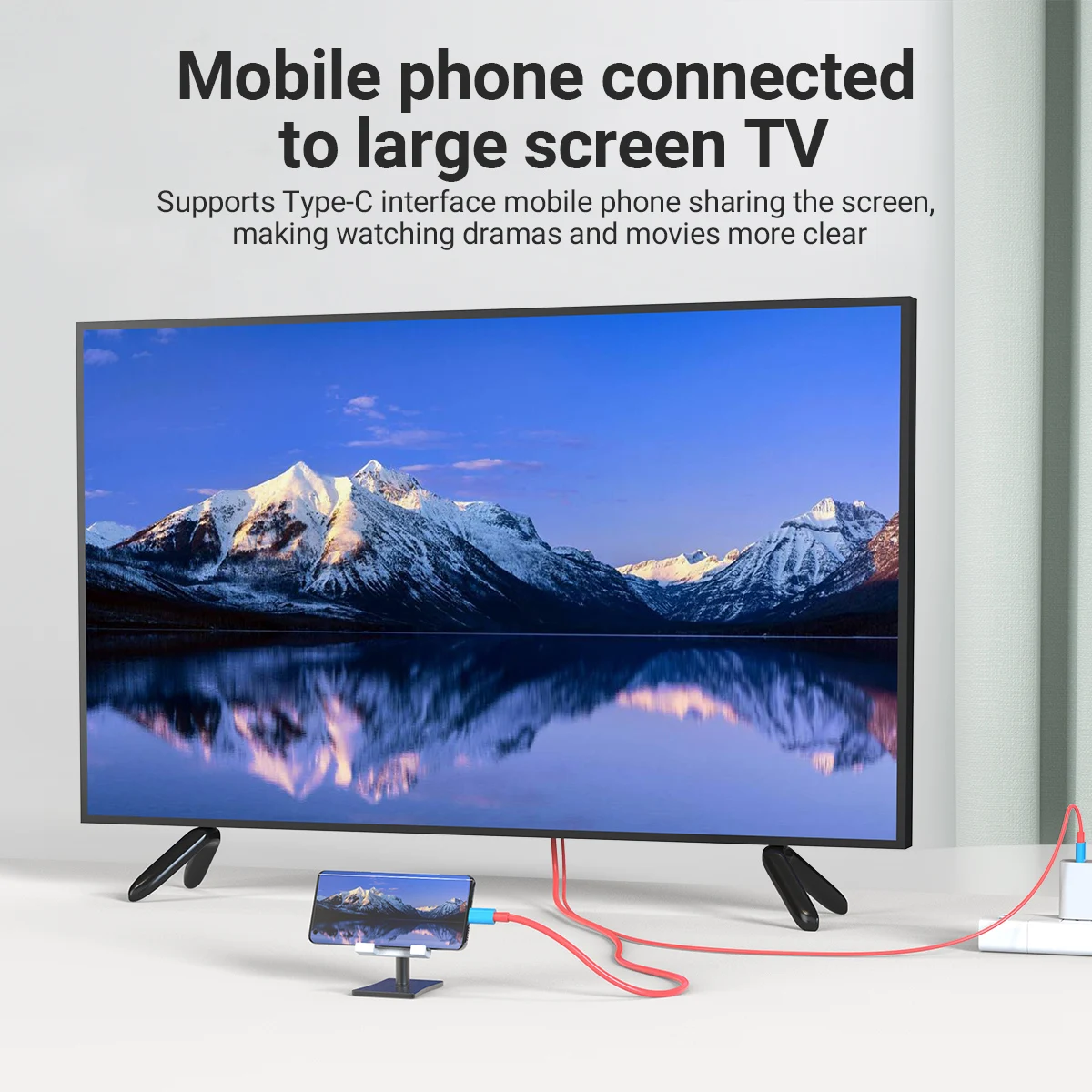 Cable tipo C a HDMI de 4K30Hz, adaptador de USB-C a HDTV con fuente de alimentación USB de 5V para interruptor OLED/teléfono/portátil/Pad - imagen 2