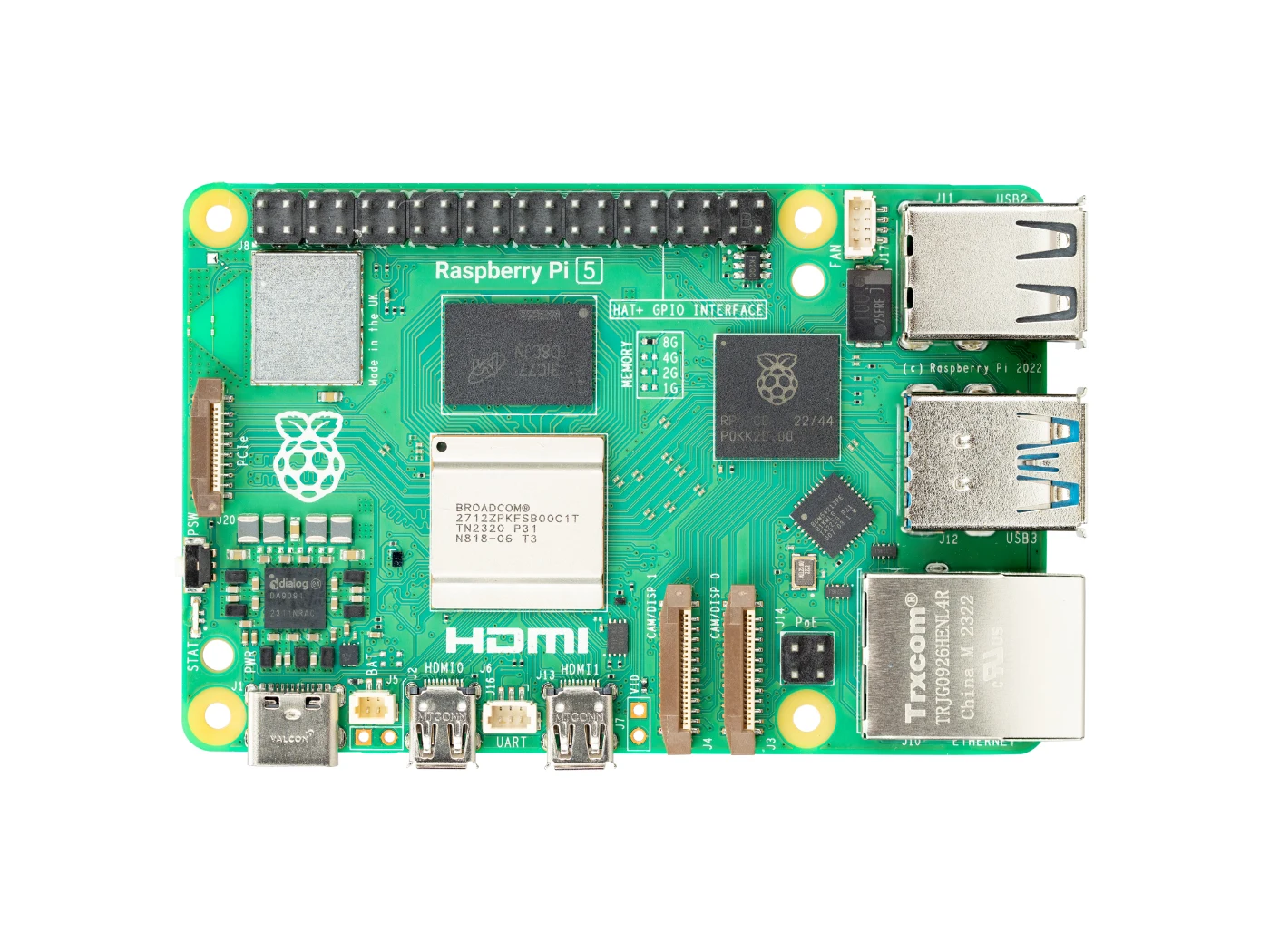 Raspberry-MIni ordenador portátil Pi5, 8GB, 4GB, 2,4 GHz, 64 bits, Quad-core, Arm Cortex-A76, Bluetooth 5,0, BLE, inalámbrico - imagen 2