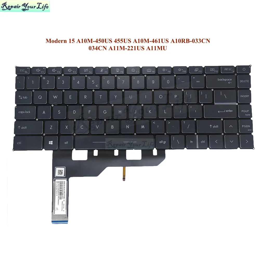 Teclado retroiluminado árabe ruso para ordenador portátil MSI Creator Z16 MS-1571 Z16-A11U A11UE A11UET Summit B15 Summit B15 A11SBL MS-1552