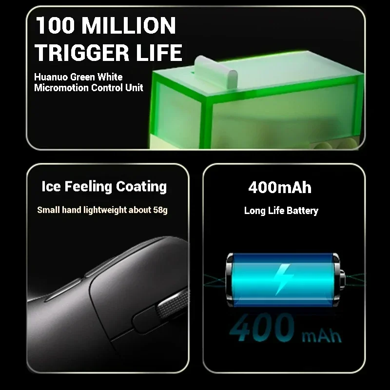 AJ179 Apex ratón inalámbrico AJAZZ 58g ligero batería de larga duración nuevo lanzamiento multimodo Bluetooth 2,4g PC MAC Gaming Office - imagen 2