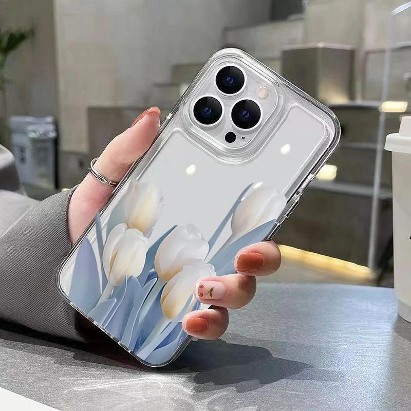 Funda de teléfono para Samsung Galaxy S24 Ultra 5G S23 FE S22 Plus S21 A55 A54 A15 A35 A53 A34 A33 con diseño de tulipán funda de silicona suave - imagen 3