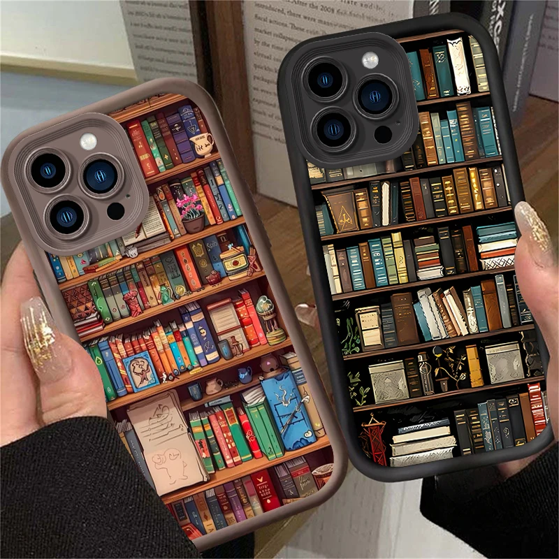 Funda blanda de estantería Retro de dibujos animados para iPhone 17 Air 16 16E 15 14 13 12 11 Pro Max X XS X S Max XR SE 2020 SE4 7 8 funda de silicona