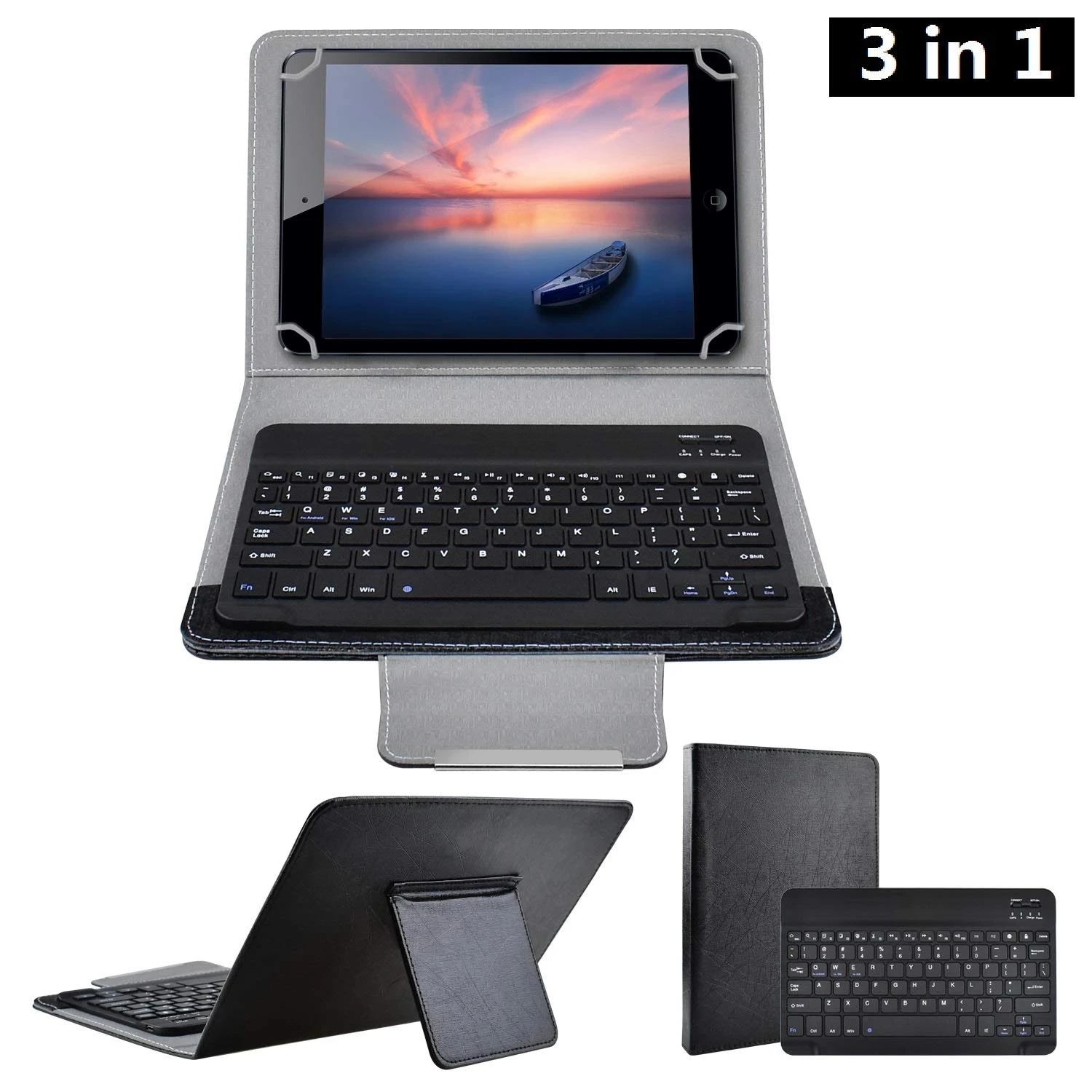 Teclado Bluetooth inalámbrico para tableta, Funda de cuero PU con soporte, OTG, bolígrafo, Pad 7, 8, 9, 10 pulgadas, IOS, Android, Windows - imagen 3