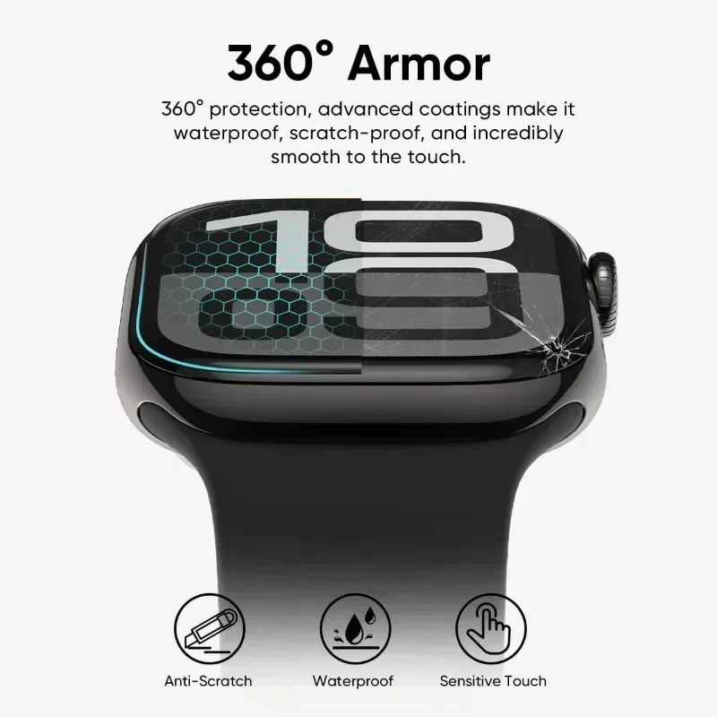 5 uds Protector de pantalla para Apple Watch 10 9 8 7 6 5 40MM 41MM 42MM 44MM 45MM 46MM película cerámica para IWatch Ultra 49MM no vidrio - imagen 4