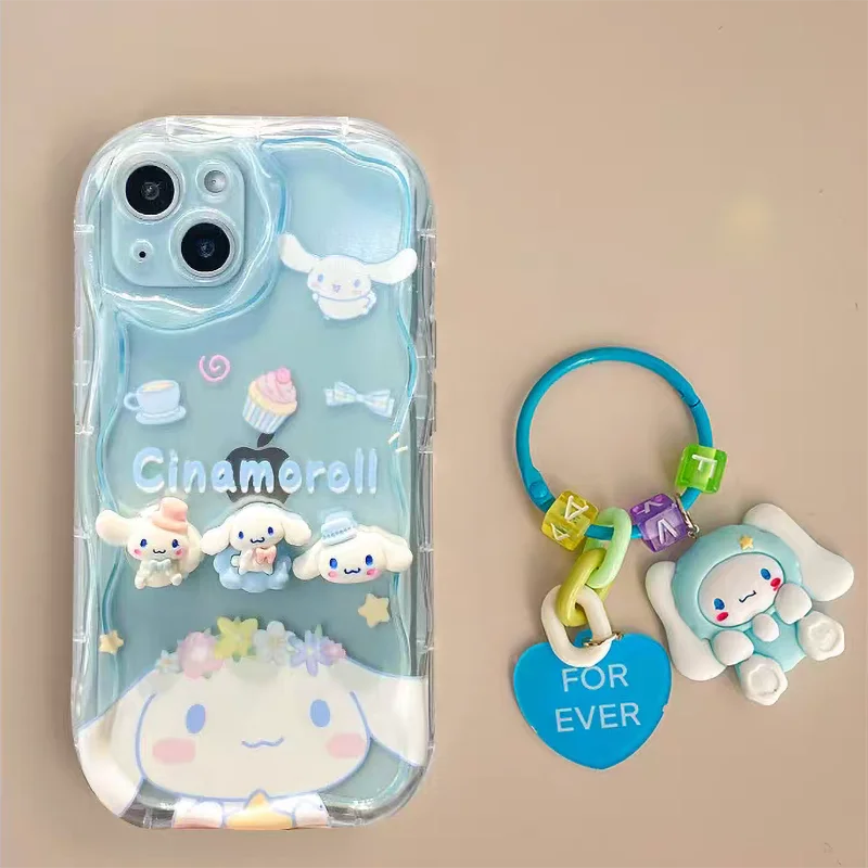 Cinnamoroll-funda con llavero de muñeca 3D para OPPO A5X A5i Pro A5 A78 A74 A96 A95 A78 A58 A54 A52 A72 A53 A33 A17 A77 A7 A12 A55 - imagen 4