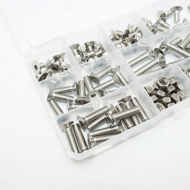 Kit de tornillos de cabeza plana de acero inoxidable para motocicleta y patinete, Tuercas avellanadas hexagonales de M5, M2, M2.5, M3, M4, M6 - imagen 4