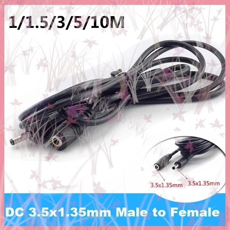 1/1, 5/3/5/10M DC 5V 2A Cable de alimentación 3,5mm x 1,35mm Cable de extensión macho a hembra conector adaptador para cámara CCTV tira de luz Led