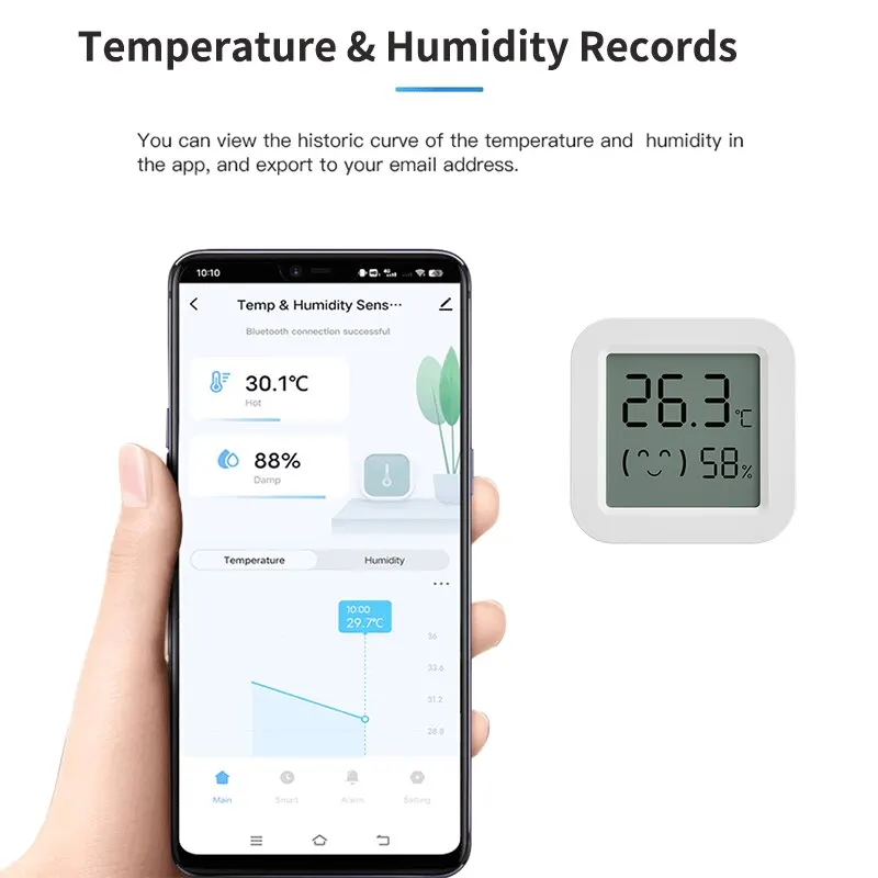 Tuya-Sensor inteligente de temperatura y humedad, higrómetro interior, termómetro, pantalla LCD, compatible con asistente de Google Alexa, WiFi - imagen 5