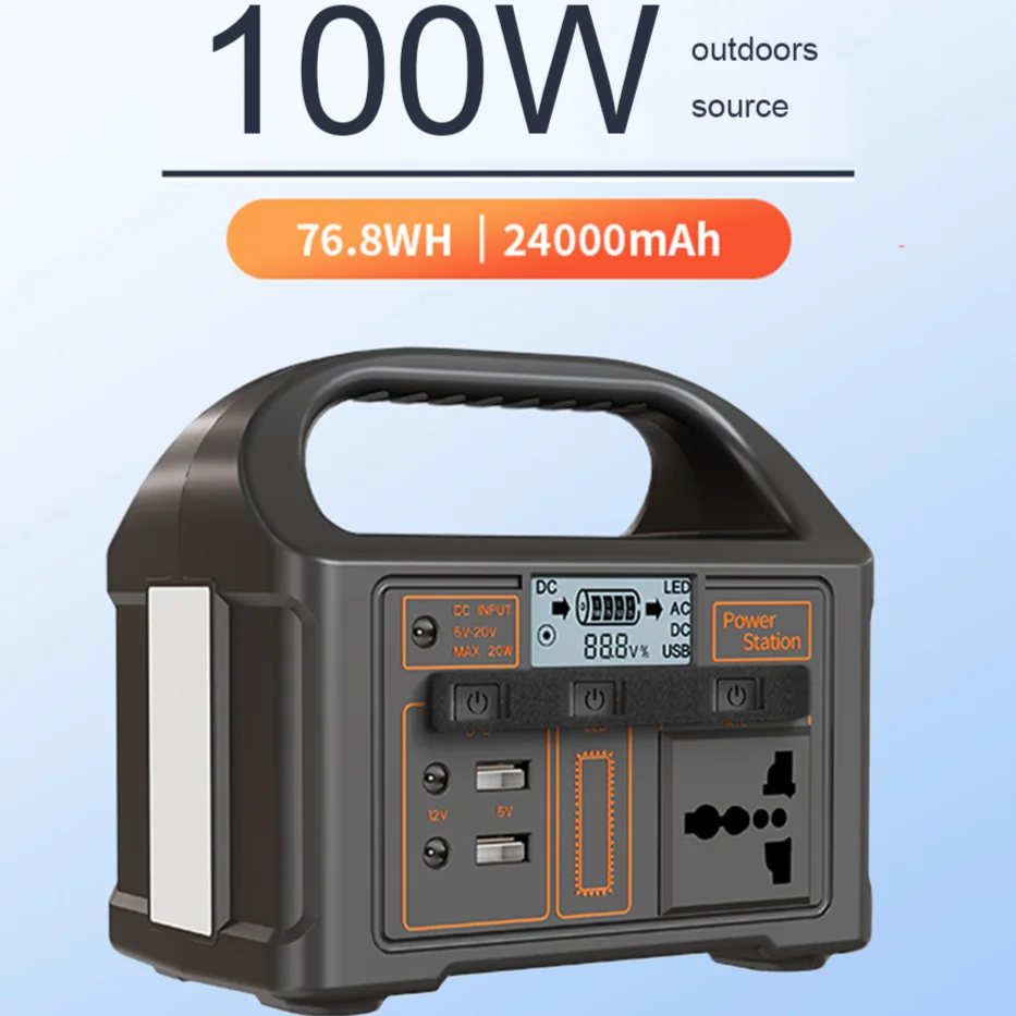 Banco de energía portátil de alta capacidad, batería externa de carga rápida de 24000 W, DC5V, 2USB, Panel Solar, fuente de alimentación para exteriores, 100 mAh - imagen 2