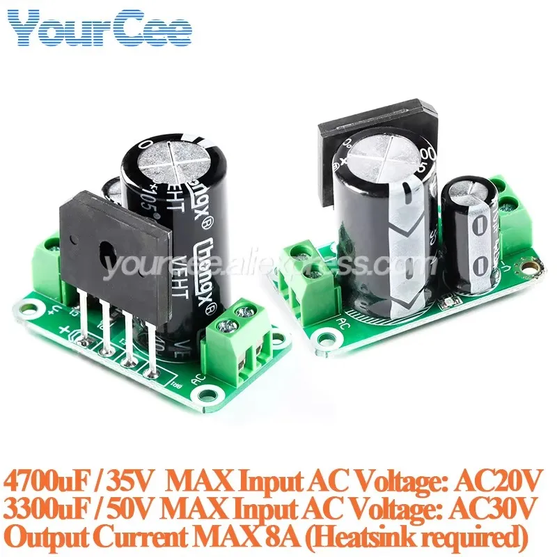 8A 3300UF/50V 4700UF/35V fuente de alimentación única placa de filtro rectificador amplificador de potencia módulo de placa sin regulador