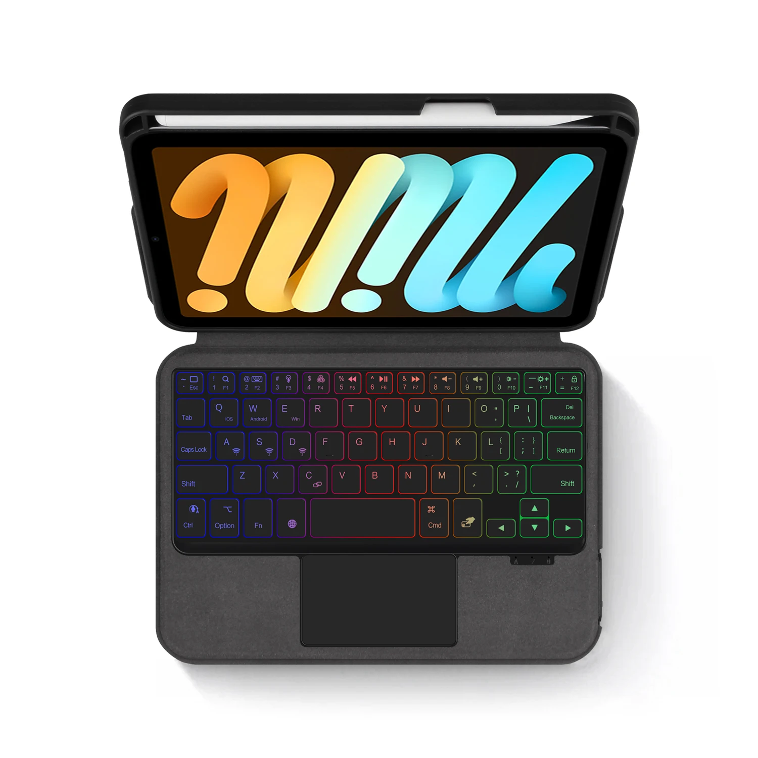 AJIUYU teclado mágico inteligente para iPad mini (A17 Pro) 2024 8,3 pulgadas Mini 7 7ta generación mini7 TouchPad funda con teclado retroiluminado - imagen 3