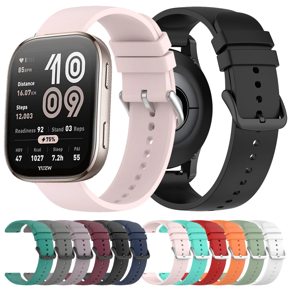 Correa de silicona para reloj Huami AMAZFIT Bip 6 de 46mm, pulsera deportiva Amazfit BALANCE 2/Active 2 44mm GTR/GTS 4 3 2 de 20mm y 22mm - imagen 2