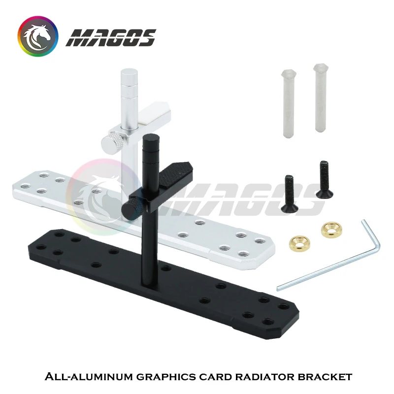 Soporte para tarjeta gráfica de aleación de aluminio, montaje de posición del ventilador de 12 cm/14 cm para caja de panel de vidrio transparente lateral universal - imagen 4