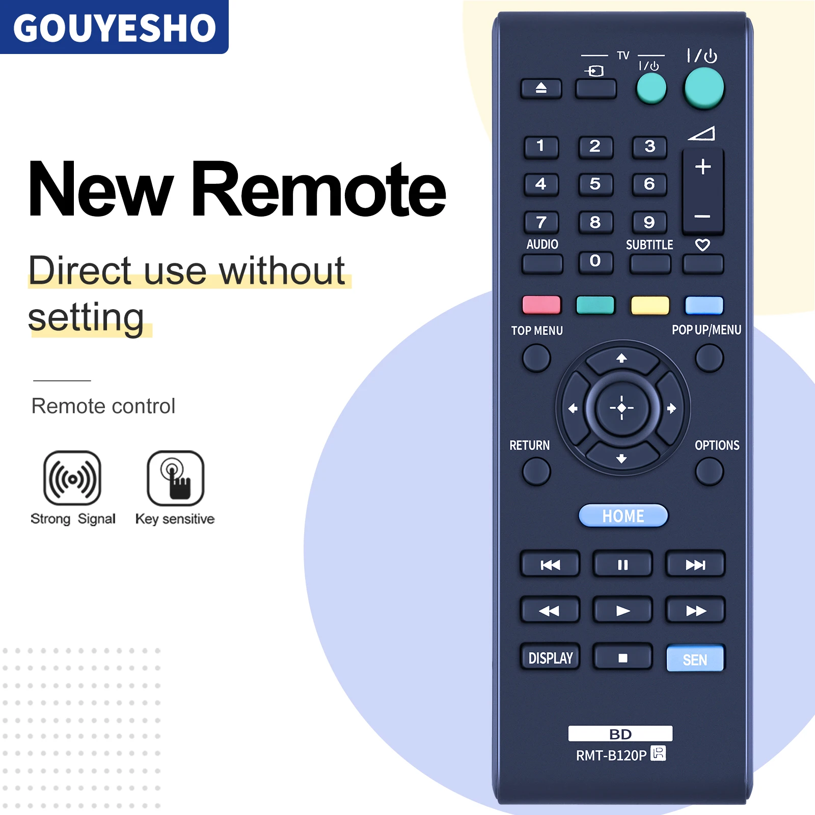 Nuevo control remoto RMT-B120P para reproductor de Blu-ray Sony BDP-S185 BDP-S186 BDPS185