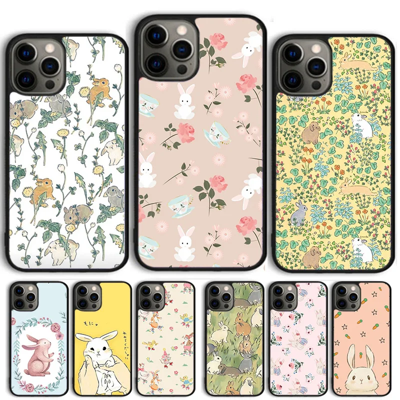 Lindo conejito coque funda de teléfono para iPhone 17 Air 16 PRO MAX 15 14 PLUS 11 12 13 cubierta Fundas Shell
