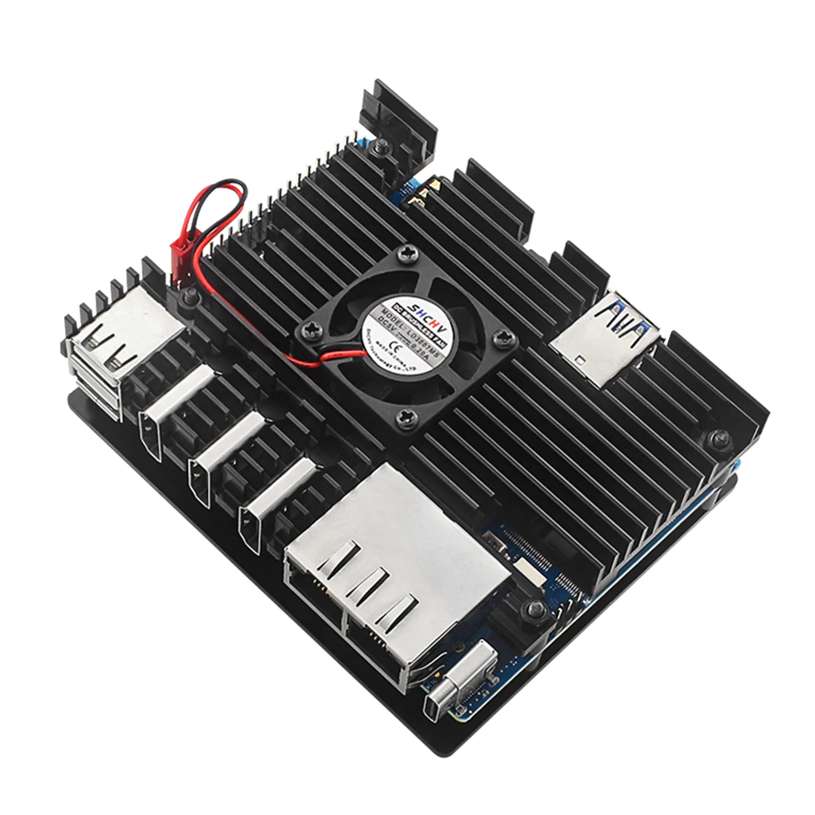 Caja de aluminio para Orange Pi 5 Plus, carcasa de refrigeración de Metal pasiva activa con ventilador de refrigeración, disipadores de calor, carcasa de Metal, 1 ud. - imagen 5