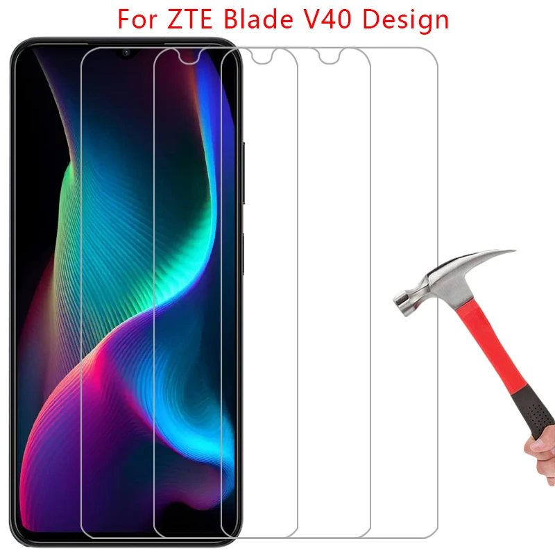 Funda de teléfono para zte blade v40, protector de pantalla de diseño de vidrio templado en bladev40 v 40 40v v40design, contraportada protectora 360