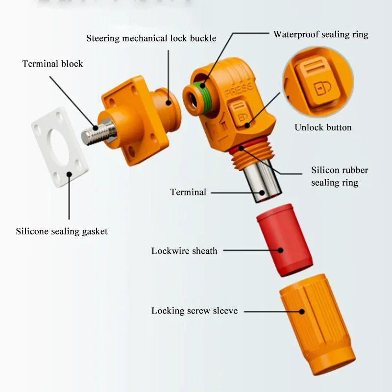 Conector de almacenamiento de energía de 120A, bloque de terminales, convertidor de almacenamiento de energía fotovoltaica de un solo núcleo, enchufe de conexión de batería de gabinete - imagen 3