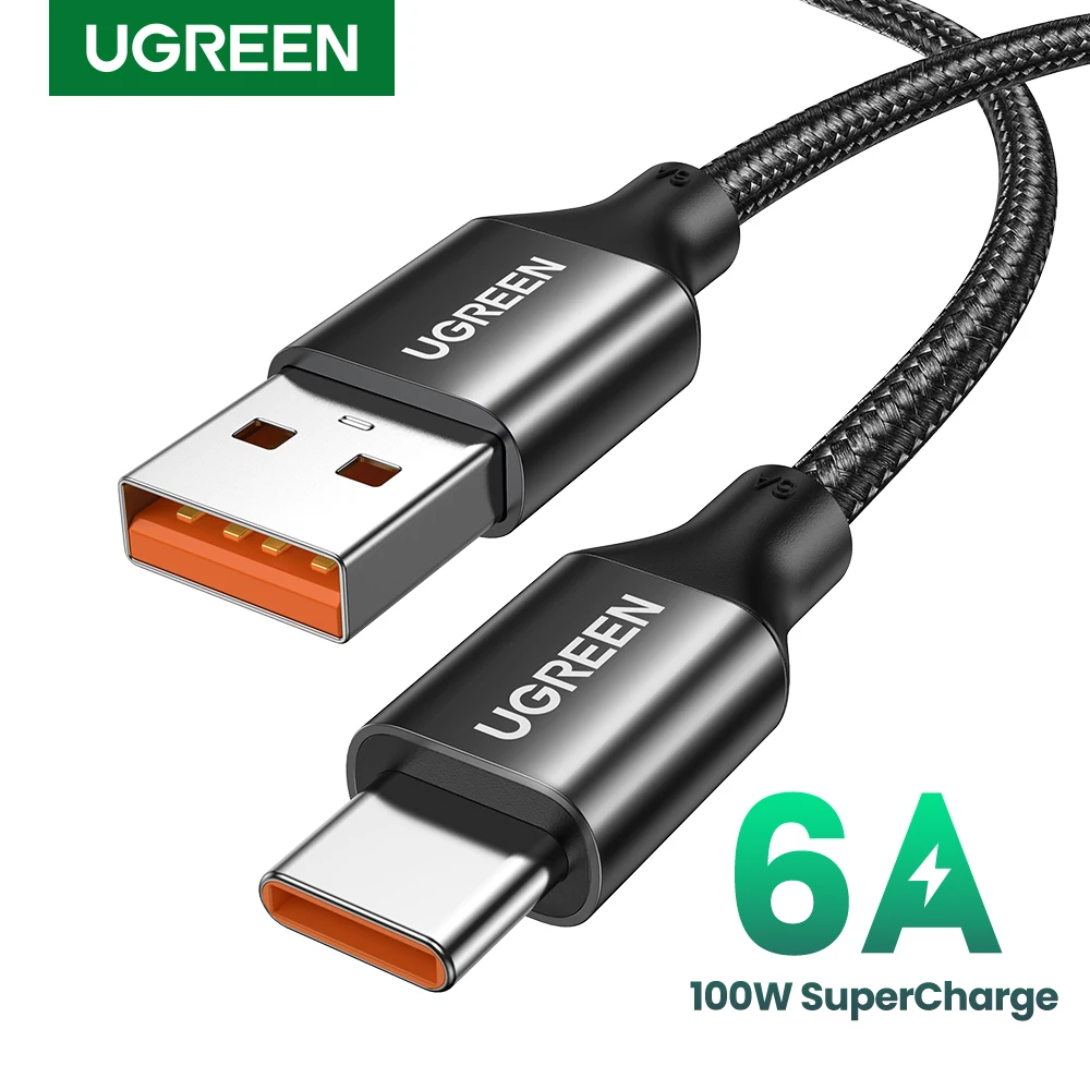 UGREEN 100W/88W Cable USB tipo C 6A supercarga para Huawei Mate 60 P60 Honor Xiaomi USB C Cable de datos de carga rápida tipo C USB 5A