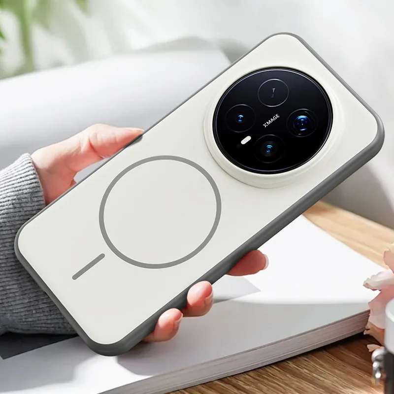 Para Honor Magic 8, 8 Pro funda magnética ELVEV a prueba de golpes sensación de piel dura PC suave TPU cubierta de teléfono de succión