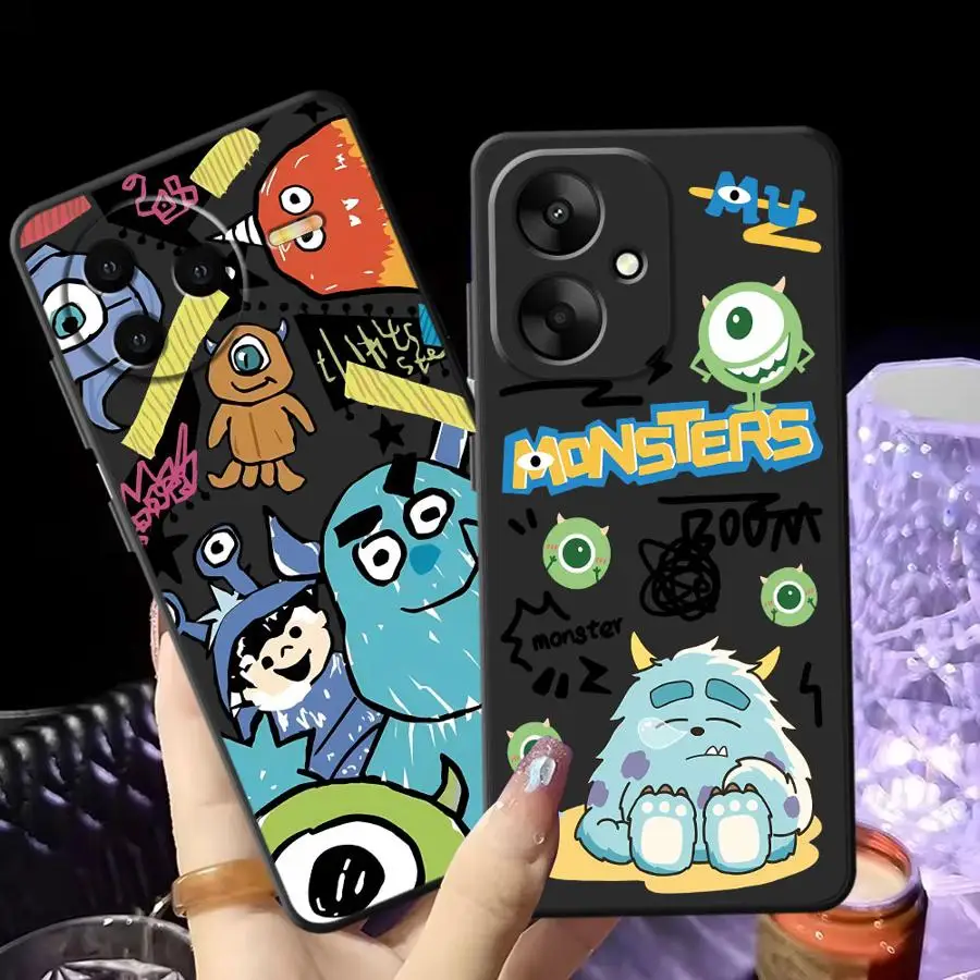 Funda de teléfono suave negra de dibujos animados de Disney Monsters Inc para Xiaomi Redmi 10 A4 A1 A2 Plus 9 A5 12C 13C A3 14C K40 K80 Pro