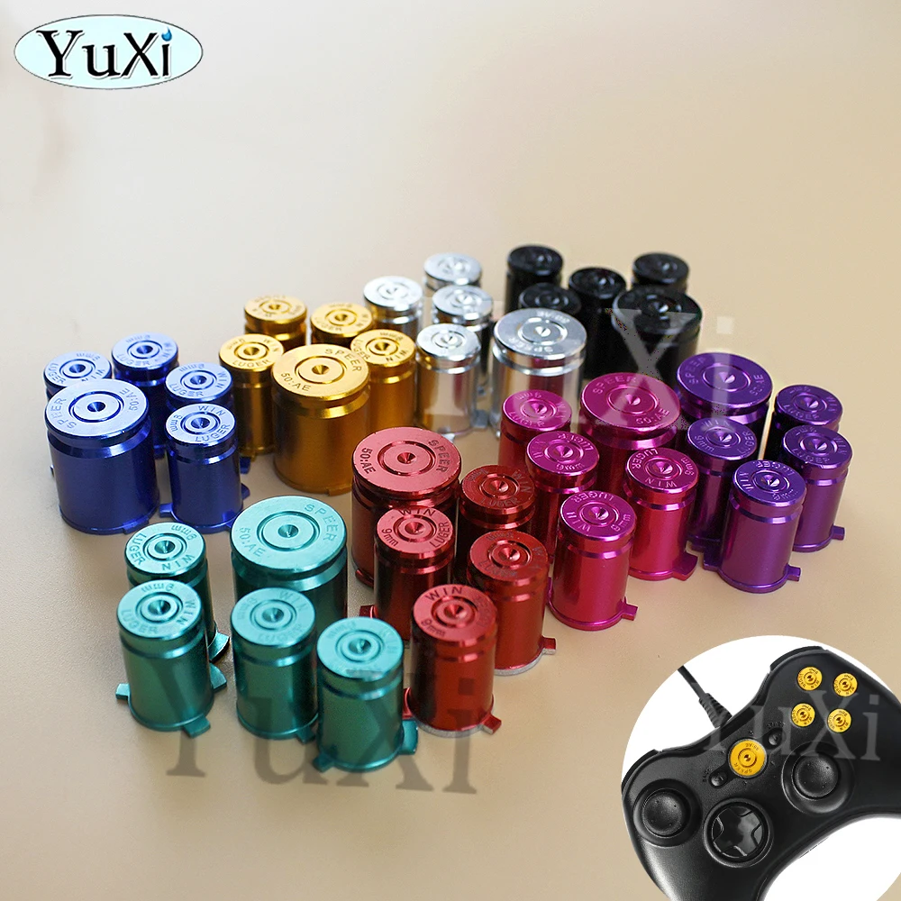1Set For Xbox 360 Aluminium Metal ABXY Bullet Button 3D Analog Joystick Thumbstick Grip Caps Gamepad Controller Repair Parts - imagen 4