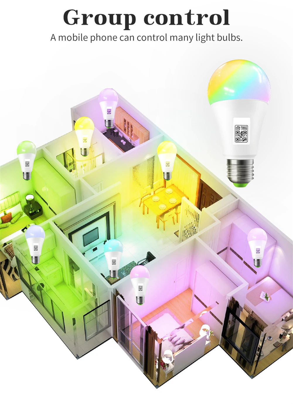 Un modelo 3D de una casa con muchas luces