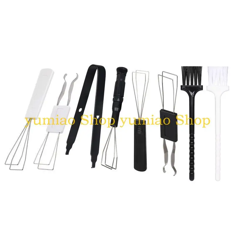 Extractor teclas 587B, herramienta extracción teclas acero inoxidable con cepillo limpieza teclado para 2 uds. - imagen 3