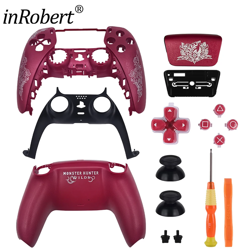 Kit de carcasa de repuesto para controlador PS5 BDM 010 020 030 040 L1L2R1R2 botón parte delantera trasera cubierta de panel táctil tapa 3D - imagen 2