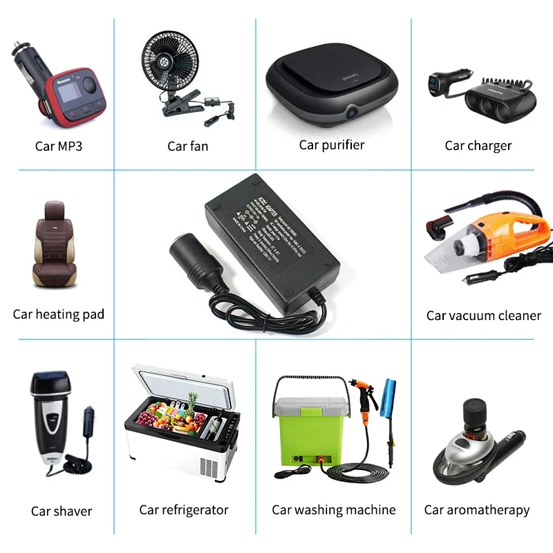 Encendedor de cigarrillos para coche, convertidor de corriente CC de 220V a 12V, 5A, adaptador de transformador, enchufe para dispositivos electrónicos de coche, enchufe europeo - imagen 4