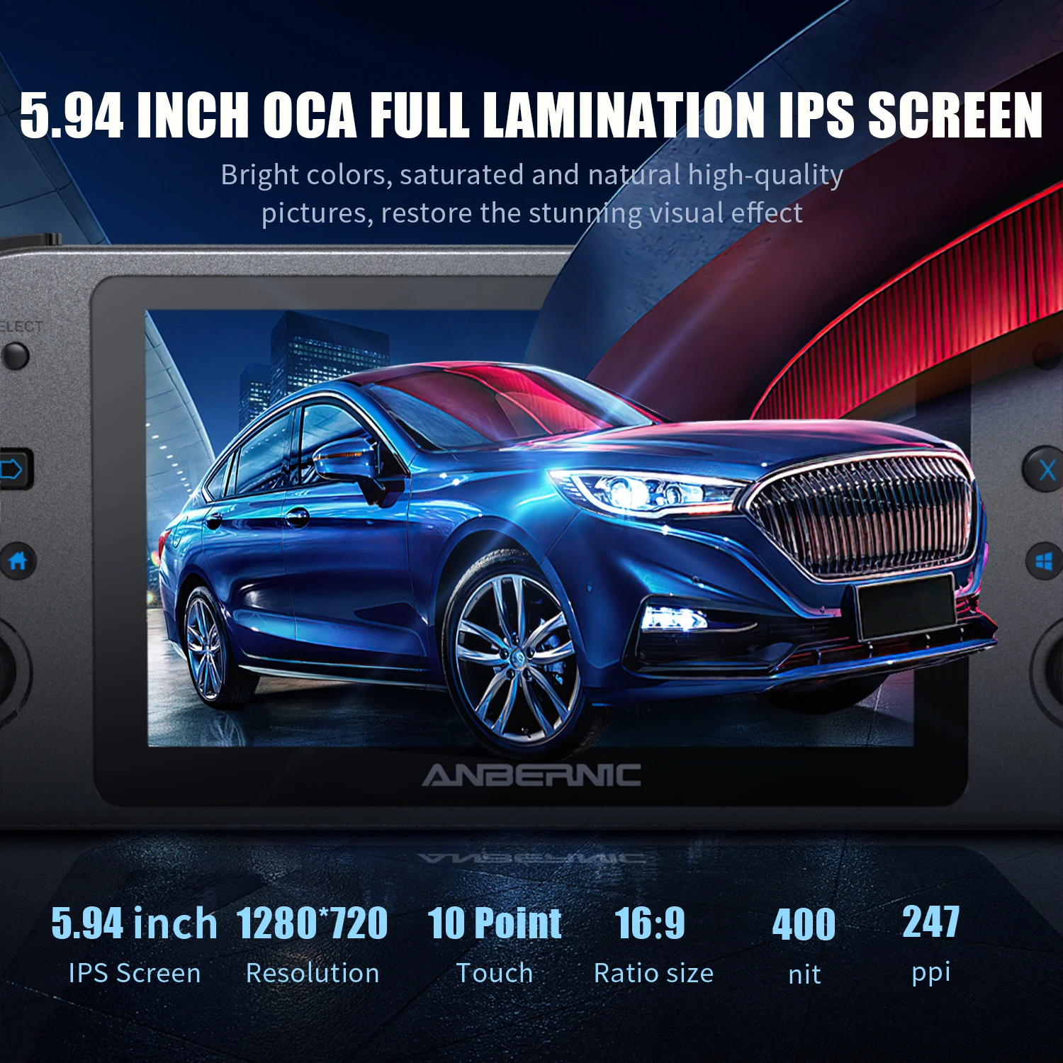 ANBERNIC-consola de juegos portátil Win600 de 5,94 pulgadas, ordenador portátil 2 en 1, compatible con sistema operativo Windows 11 Steam - imagen 2