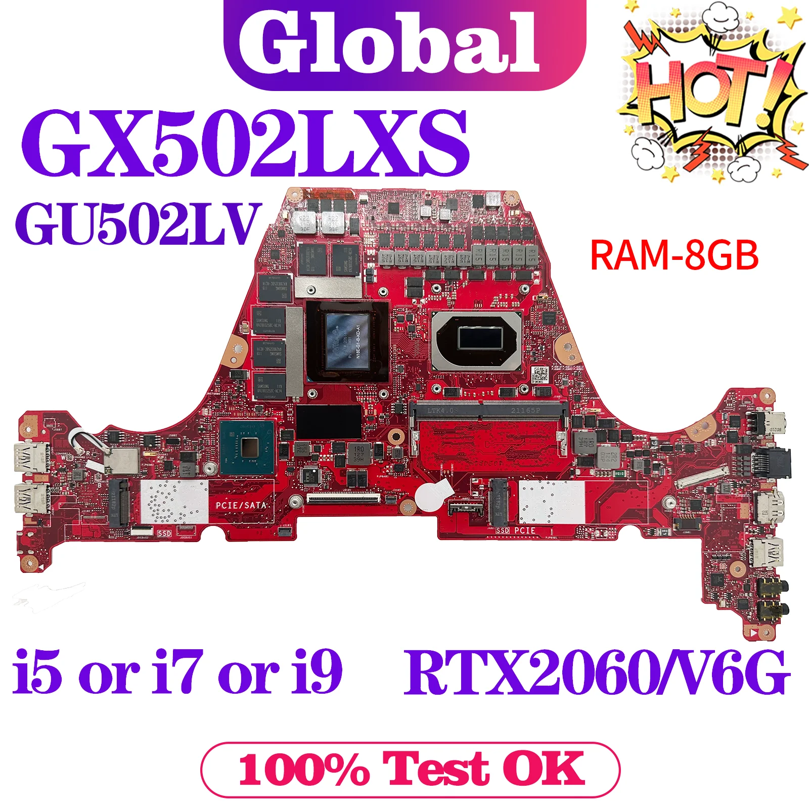 Placa base GX502LXS GU502LV GU502LU GU502LW GX502LWS GX502L GU502L para placa base de ordenador portátil ASUS i5 i7 i9 10. a generación