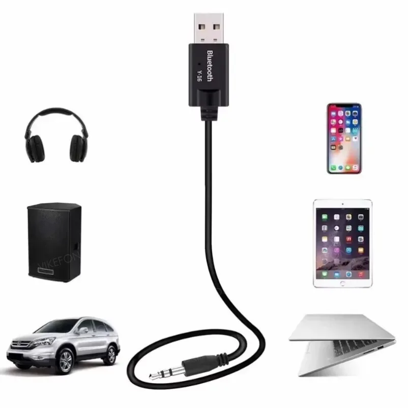 Adaptador de Audio inalámbrico Bluetooth 5,0, receptor, Kit para coche, 3,5 MM, 3,5 Jack, AUX, música estéreo automática, Dongle USB para amplificador de altavoz de coche - imagen 3