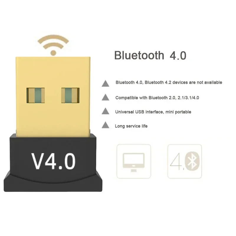 Mini adaptador USB Bluetooth 4,0 Dongle inalámbrico Compatible con V 4,0 USB 2,0 transmisor receptor de Audio para ordenador portátil Windows - imagen 4