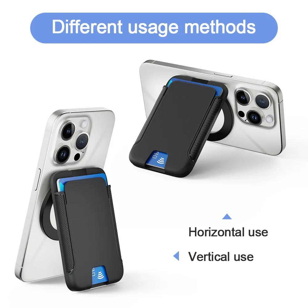 Soporte magnético para anillo de teléfono tipo billetera, soporte magnético MagSafe para teléfono móvil, soporte para tarjetas para iPhone 16/15/14/13/12 - imagen 4