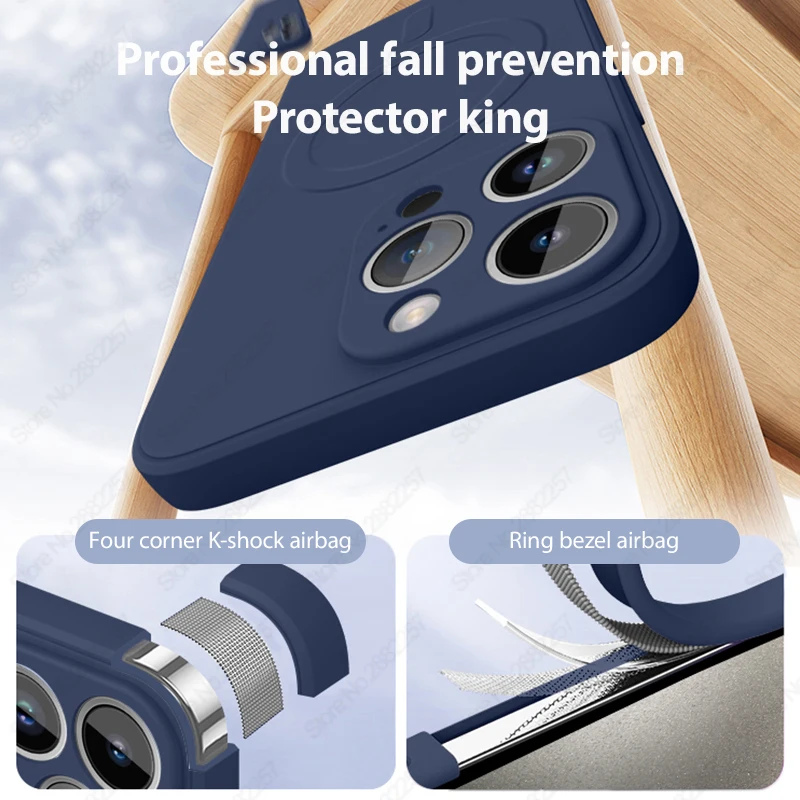 Funda magnética de silicona a la moda para For iPhone, funda de carga inalámbrica para For iPhone 15, 14, 13, 12, 11 Pro Max, 15 Plus, For Magsafe, accesorios - imagen 4